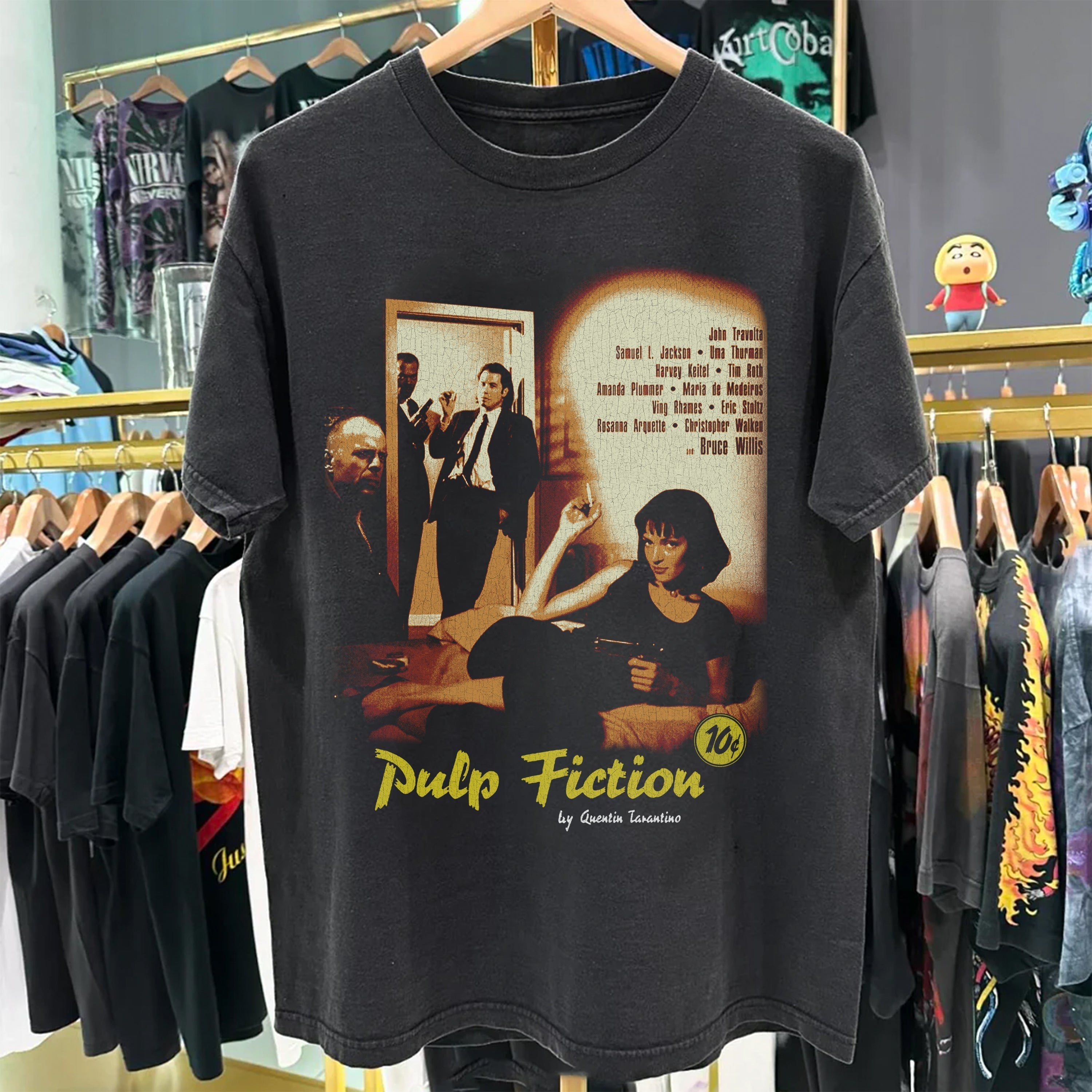 QUENTIN 'PVLP FICTION' BLACK T-SHIRT Hoodie, Sweatshirt | CoreVibeTees.com