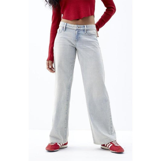 Pacsun Women's Zoe Low Rise Girlfriend Jeans Light Indigo Tint