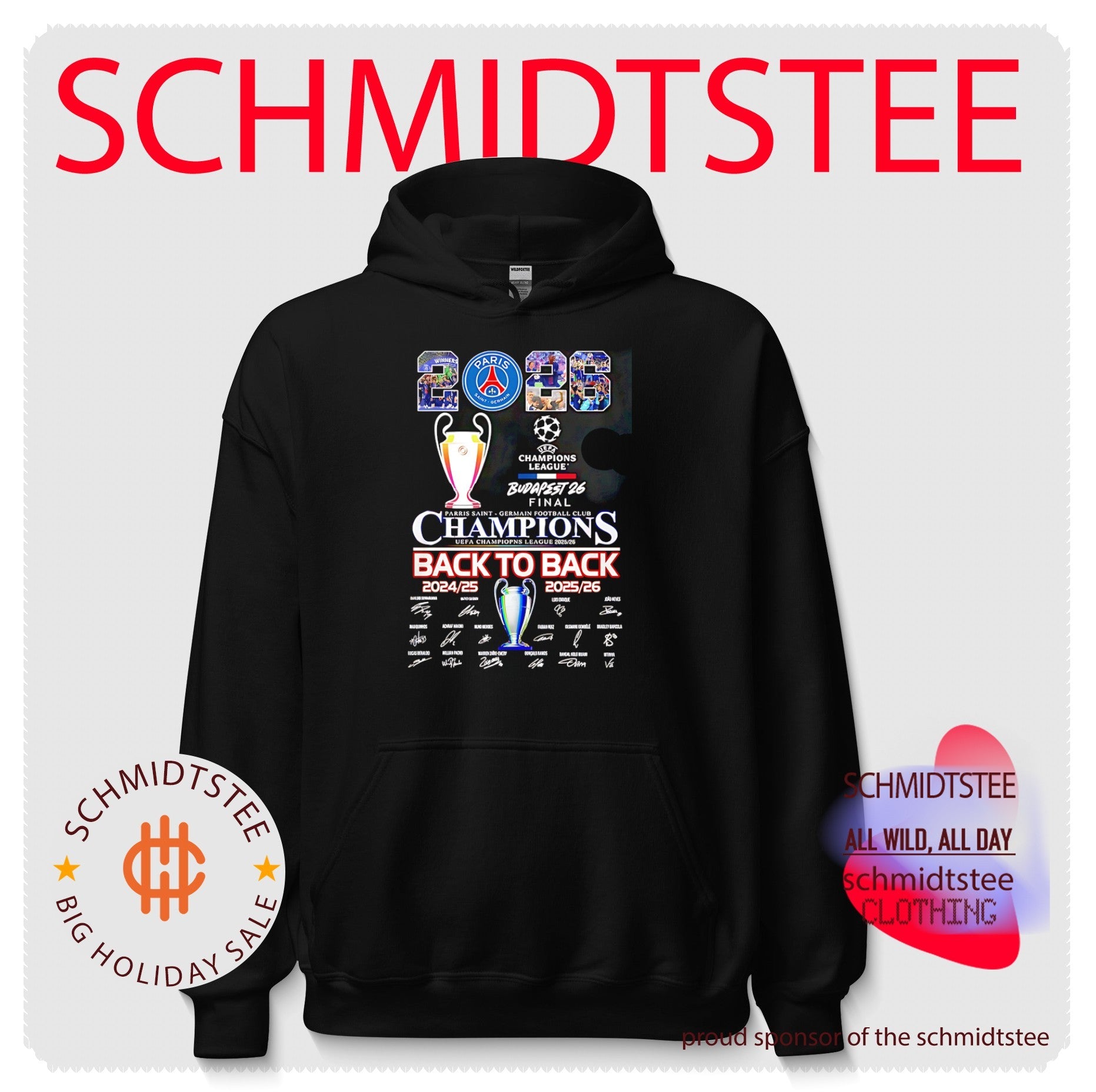 Paris Saint-Germain 2026 Champions League Budapest 26 Final back to back trophy shirt