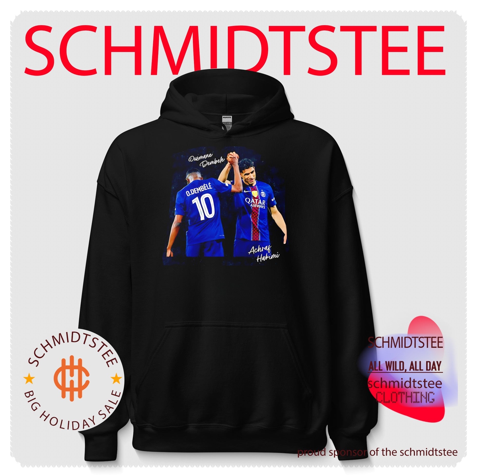 Paris Saint-Germain Achraf Hakimi and Ousmane Dembele illustration shirt