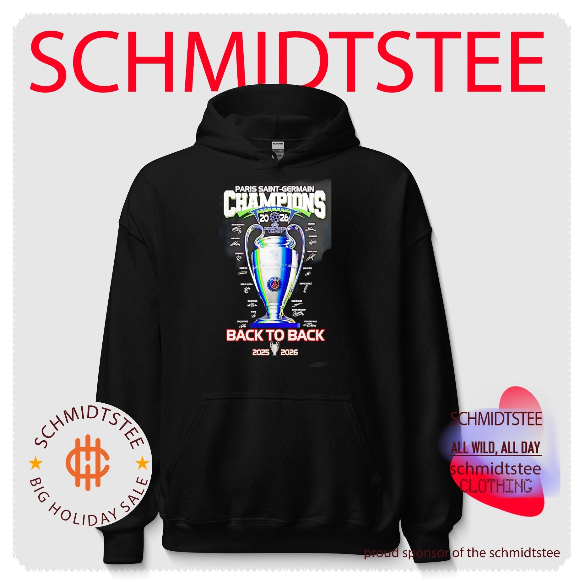 Paris Saint-Germain Champions 2026 back to back trophy shirt