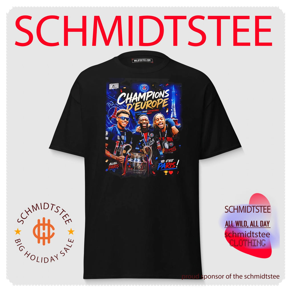 Paris Saint-Germain Champions D’Europe ici c’est Paris illustration shirt