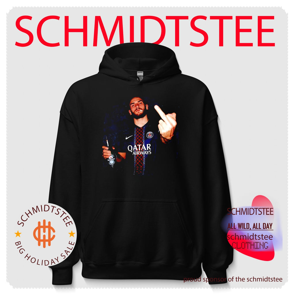 Paris Saint-Germain Khvicha Kvaratskhelia holding beer Middle finger shirt