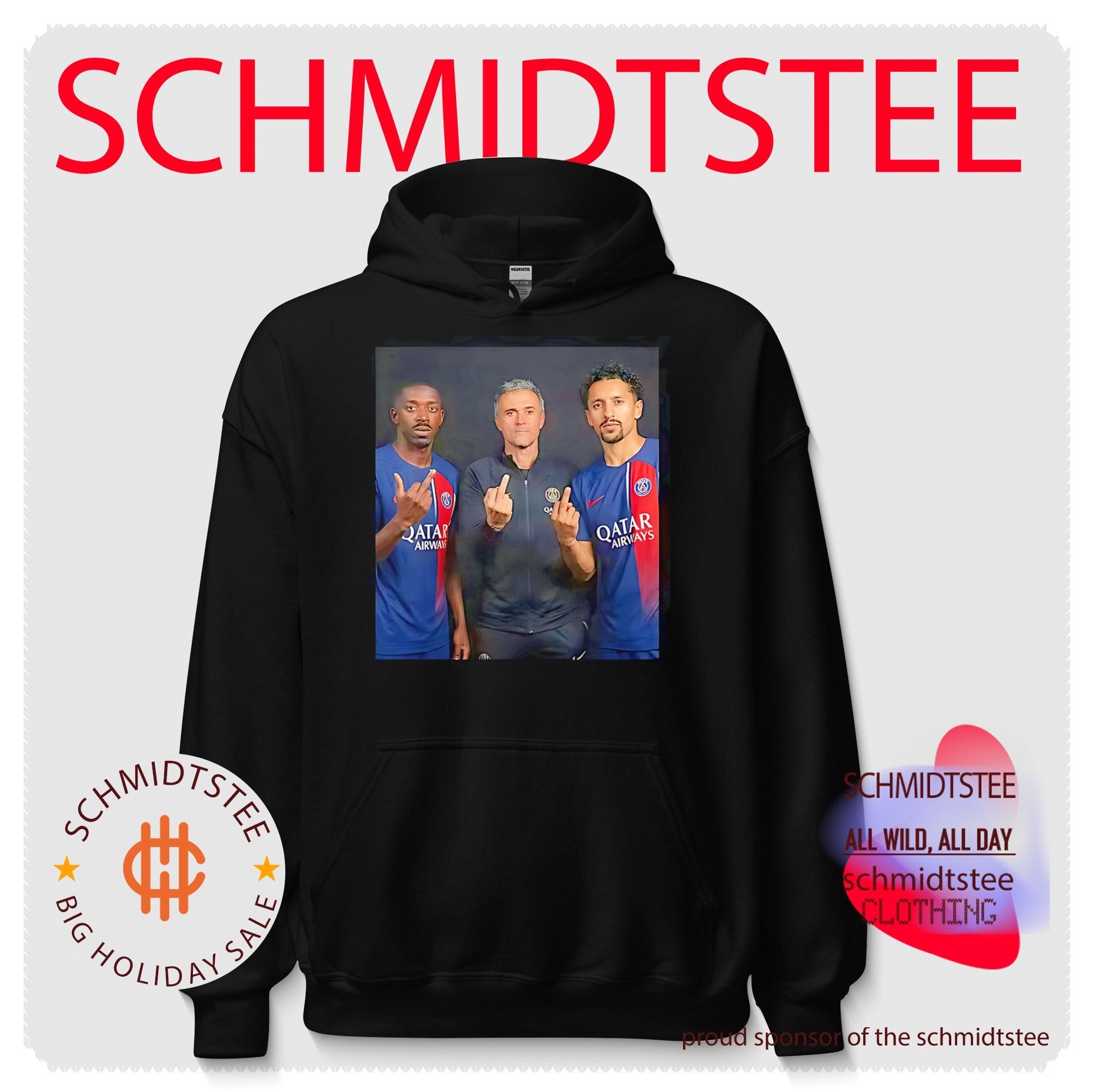 Paris Saint-Germain Ousmane Dembele and Luis Enrique and Marquinhos middle finger shirt