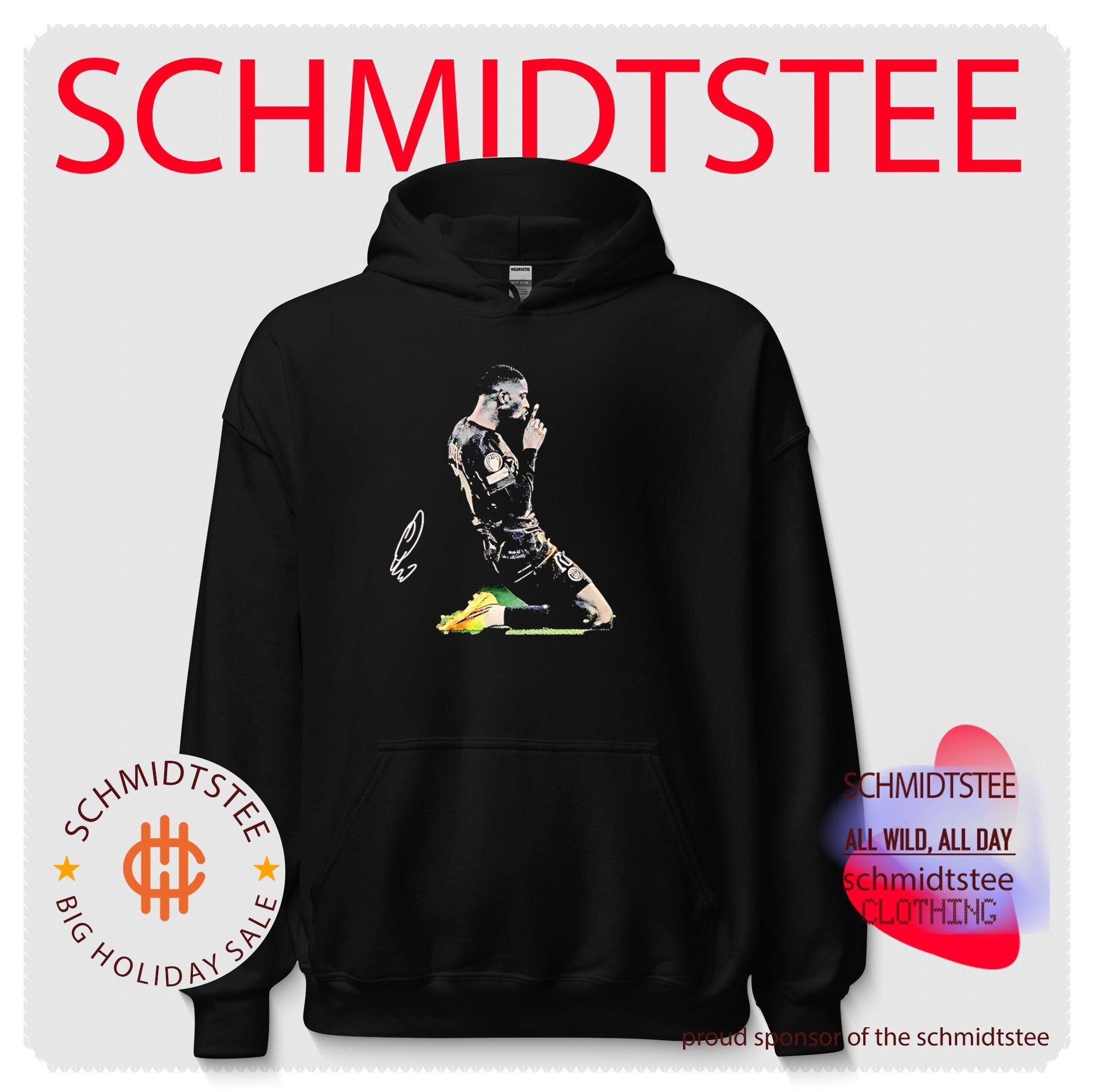 Paris Saint-Germain Ousmane Dembele celebrating on one knee illustration shirt