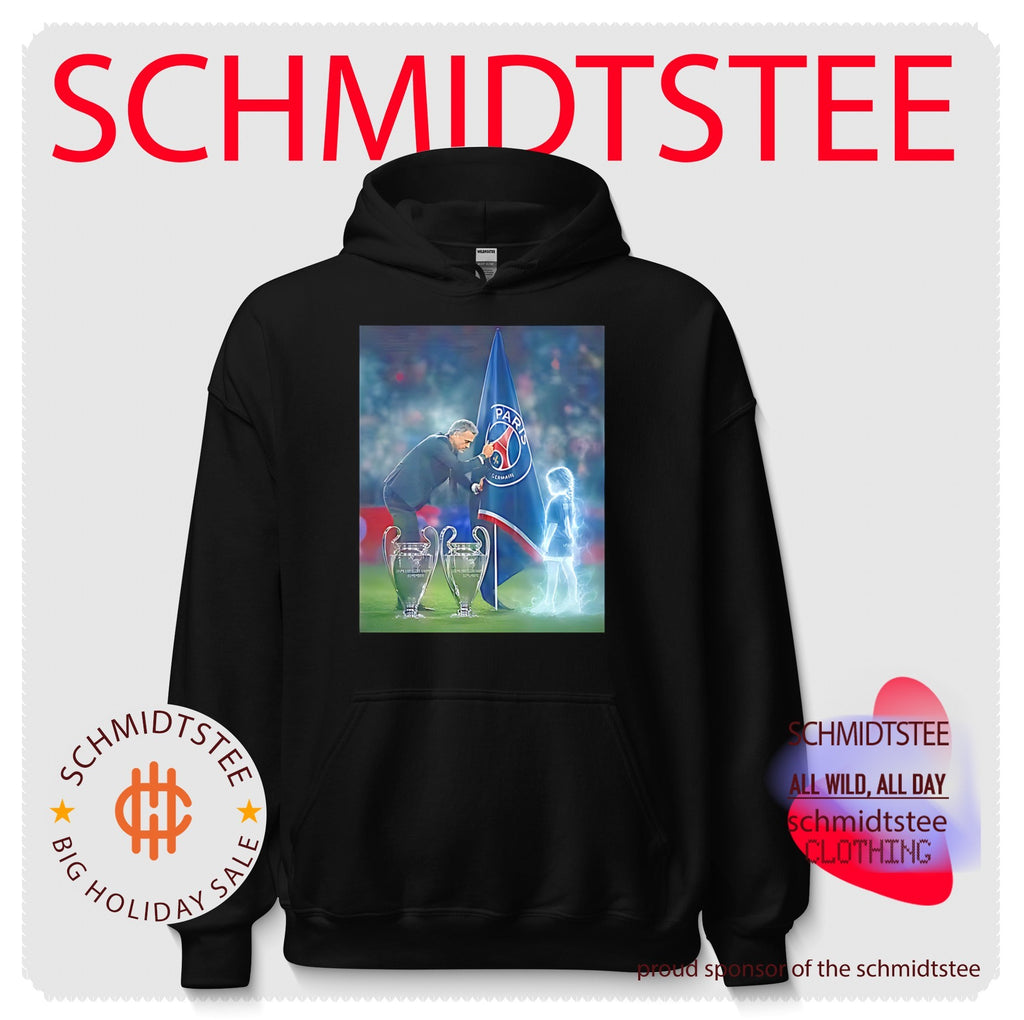 Paris Saint-germain Luis Enrique with trophies illustration shirt.