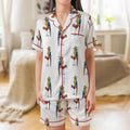Parrot Margarita Silky Satin Pajama Set For Women