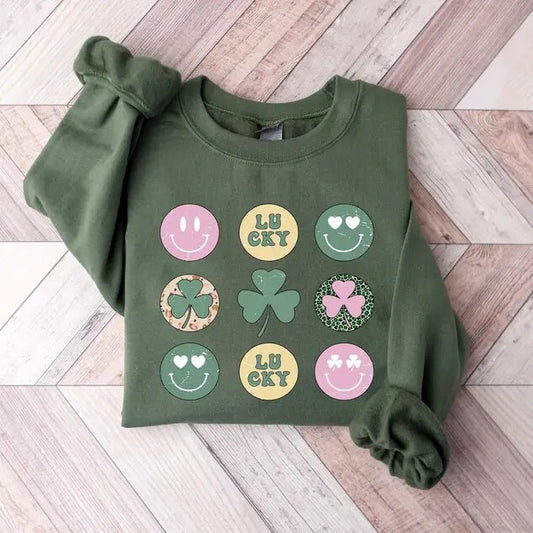 Patrick Day Happy Face Hoodie and Sweater; T-shirt