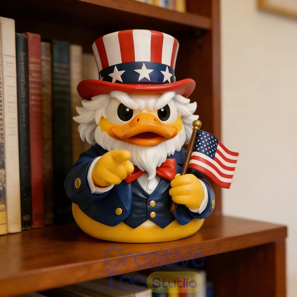 Patriotic Uncle Duck Figurine