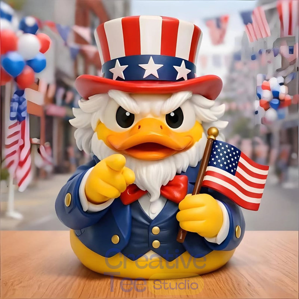 Patriotic Uncle Duck Figurine