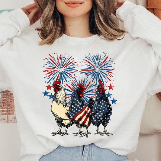 Patriotic Usa Chicken Shirt Patriotic Usa Chicken Retro American 4th Of July Independence Day Design Retro American Flag  T-shirt, sweater and Hoodie