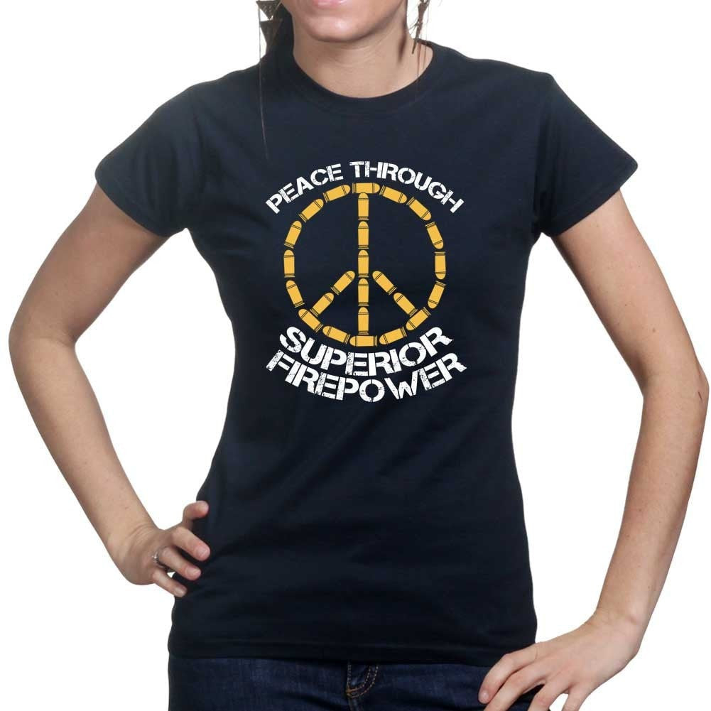 Peace Through Firepower Ladies T-shirt Style001 Hoodie, Sweatshirt | CoreVibeTees.com (Image 2)
