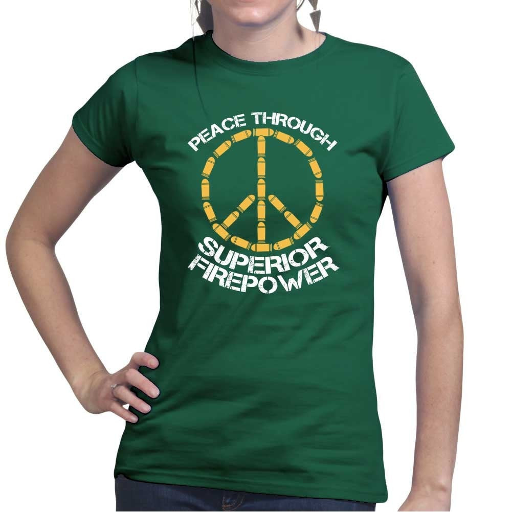Peace Through Firepower Ladies T-shirt Style001 Hoodie, Sweatshirt | CoreVibeTees.com (Image 1)
