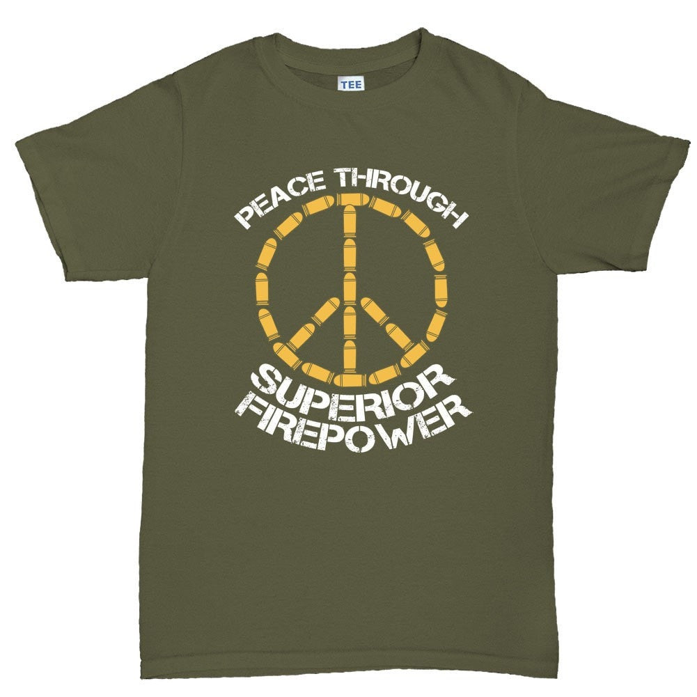 Peace Through Firepower Men's T-shirt Style001 Hoodie, Sweatshirt | CoreVibeTees.com (Image 1)