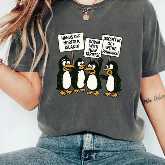 Penguins Against Tariffs Shirt Funny meme T-shirt, Subtle FDT Shirt, Resistance Tee Heard Island