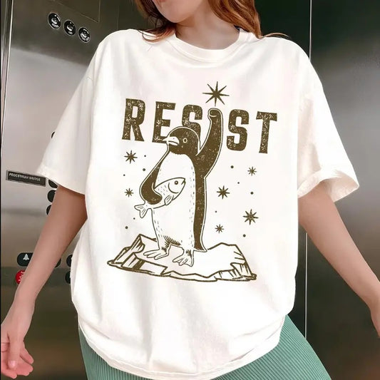 Penguins RESIST T-Shirt, Flippers Up Tee, Heard Island Shirt, Penguins Against Tariffs Tee