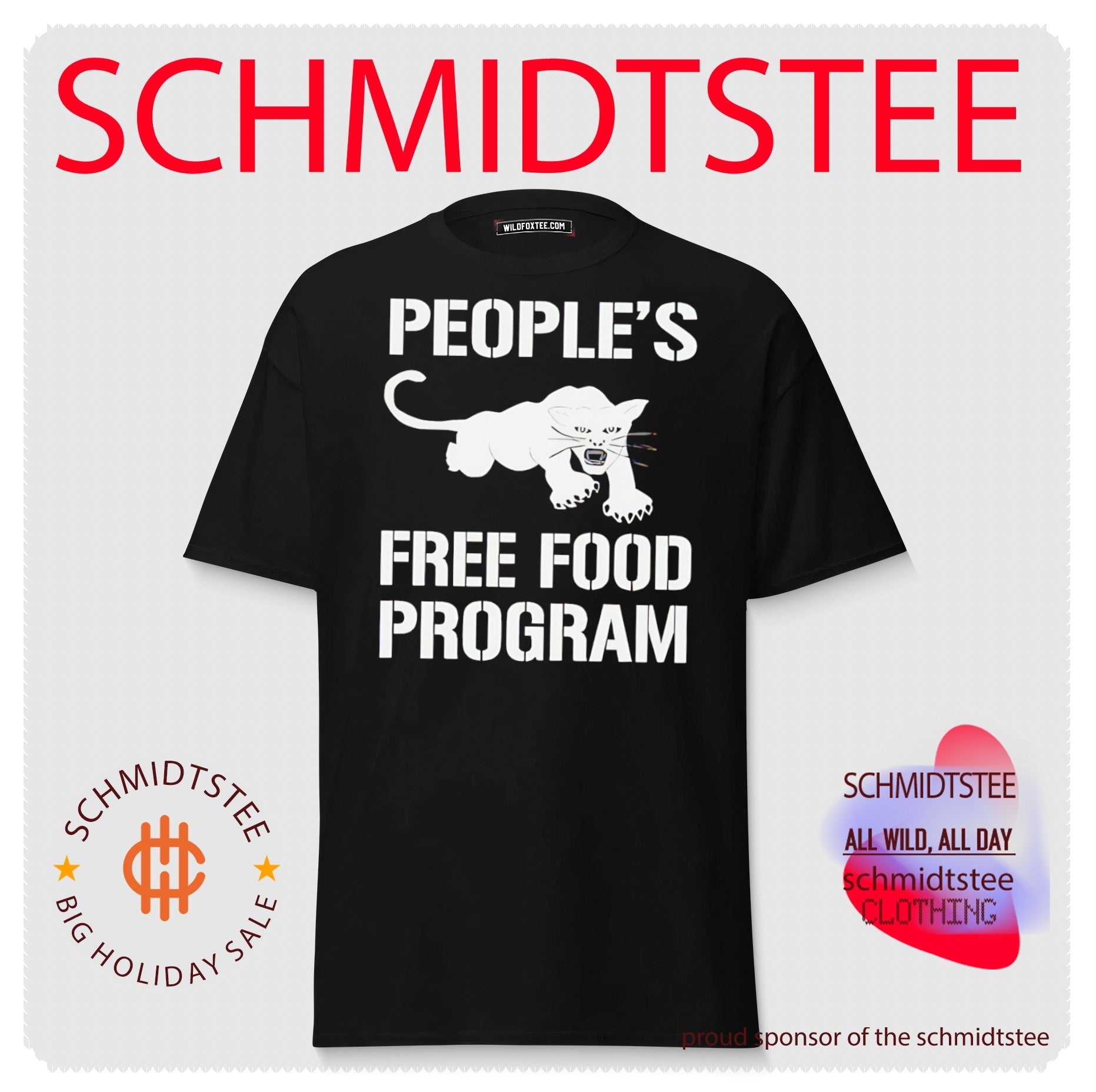 People’s free food program panther graphic shirt