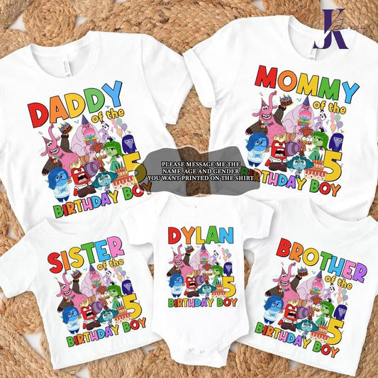 Personalized Birthday Boy Girl Tee, It's Okay To Feel All The Feels Shirt, Custom Name Inside Out Shirt, Inside out 2 shirt, Mental Health Matter Shirt, Emotional support shirt, Feelings shirt, Inside Out 2 Charater shirt