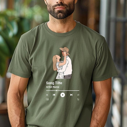 Personalized Photo Portrait T-Shirt, Custom Photo & Song Shirt, Album Music Shirt, Song Name T Shirt, Artist Name Shirt, Custom Portrait From Photo Hoodie, Couple Portrait, Family Portrait