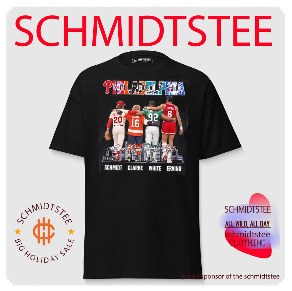 Philadelphia Schmidt Clarke White Erving skyline signature shirt