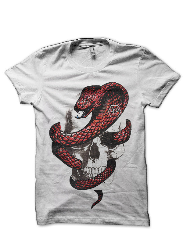 Philipp Plein Snake And Skull White T-Shirt Hoodie, Sweatshirt | CoreVibeTees.com