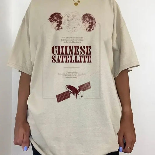 Phoebe Bridgers Satellite T-Shirt, Chinese Satellite Music Gift Tee