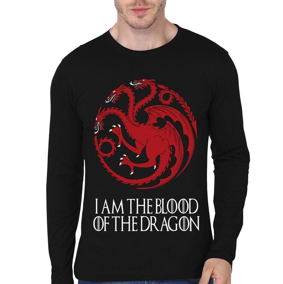 Fire and Blood Black Full Sleeve Tee Hoodie, Sweatshirt | CoreVibeTees.com