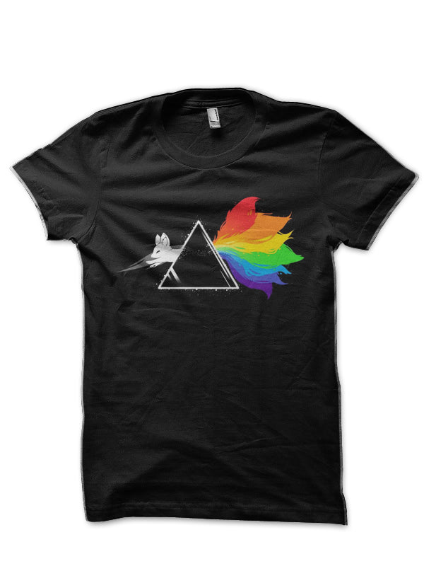 Pink Floyed And Fire Fox Fusion Black T-Shirt Hoodie, Sweatshirt | CoreVibeTees.com