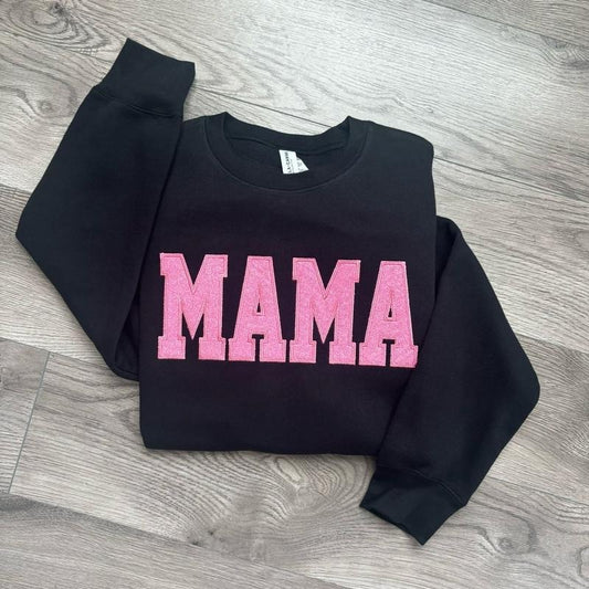 Pink Glitter Mama Crewneck