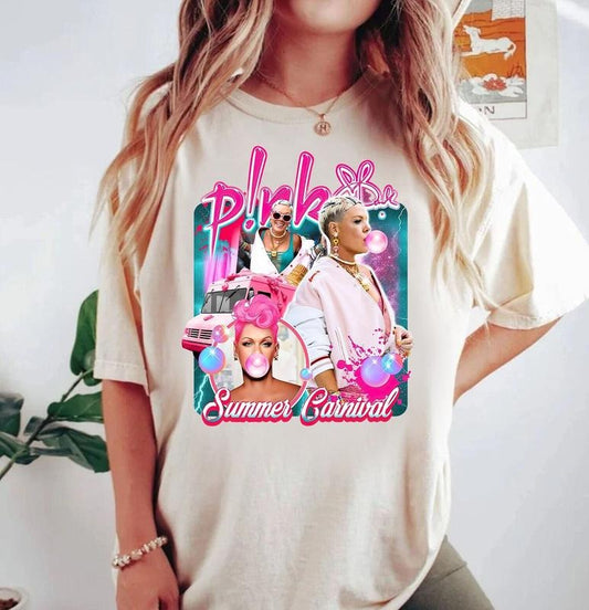 Pink Summer Carnival Tour 2024, Pink Bootleg Graphic Tee Shirt, Music Tour 2024 Shirt, Trustfall Album Shirt, Concert 2024 P!Nk Shirt, Gift For Pink Fan, Unisex T-Shirt, Gifts For Fans, Short Sleeve Tee Shirt