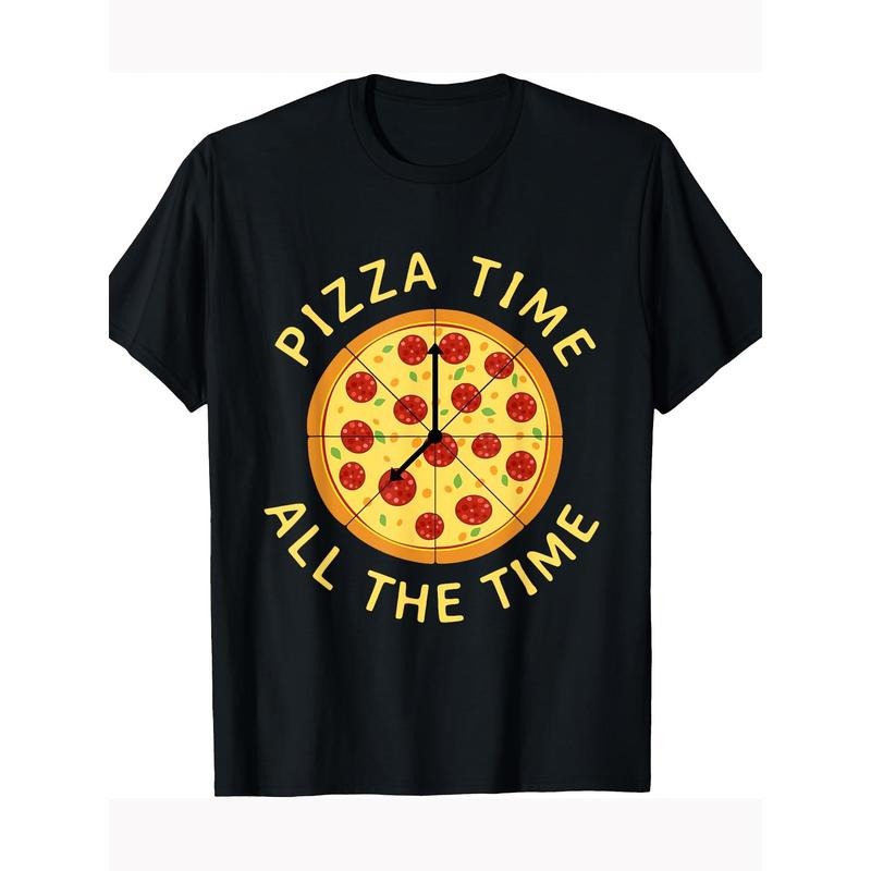 Pizza Time - Food Lover Foodie Tee 100% Cotton Tee Made in USA