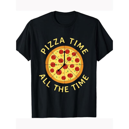 Pizza Time - Food Lover Foodie Tee 100% Cotton Tee Made in USA