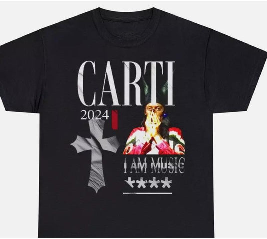 Pl4yboi C4rti Shirt 2024 I Am Music Tee Short Sleeve S-3Xl