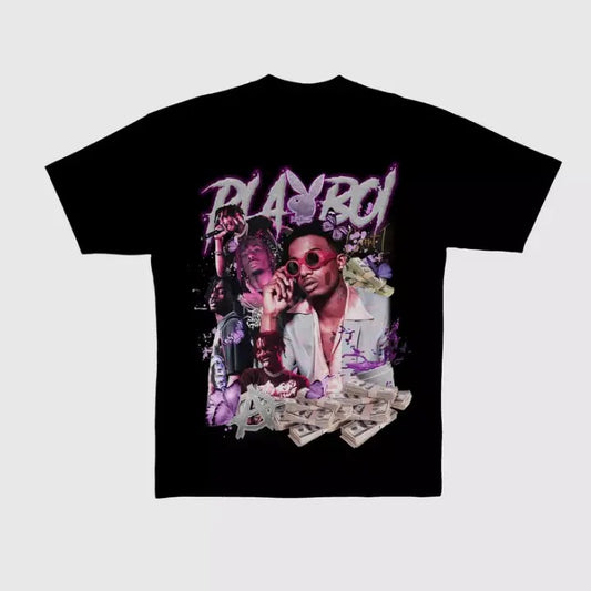Playboi.C OPIUM Graphic Tee, Streetwear Vibes, Artistic Design for Men & Women, Stylish Hip Hop Top, Cotton T-Shirt, Short Sleeve Crew Neck T-Shirt, Music-Inspired Apparel, All Size S-3XL, Menswear & Womenswear Top