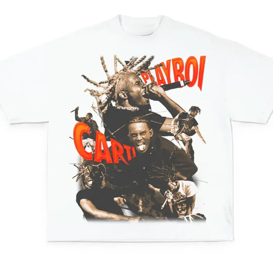 Playboi Carti Concert T-Shirt, Hip-Hop Graphic Design, Casual Streetwear, Cotton Tee, Gift for Music Lovers, Menswear, Womenswear Top