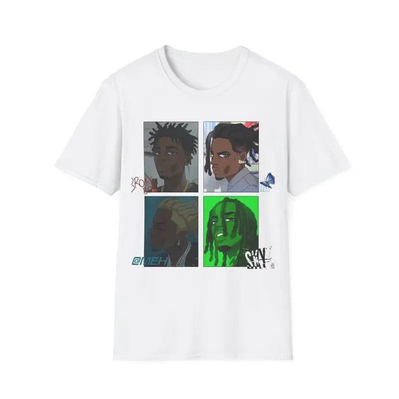 Playboi Character Art Graphic Tee, Hip Hop for Men & Women, Unisex Streetwear Top, Music-Inspired T-Shirt, Casual Cotton Short Sleeve Crew Neck Tee, Menswear & Womenswear Top