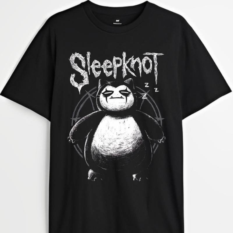 Pocket Monsters Anime T-shirt, Retro Snorlax X Sleepknot Merch Graphic Tee, Manga Gifts For Men's Women's, Tops Menswear Underwear Streetwear Round Neck Crewneck Shortsleeve Tshirt