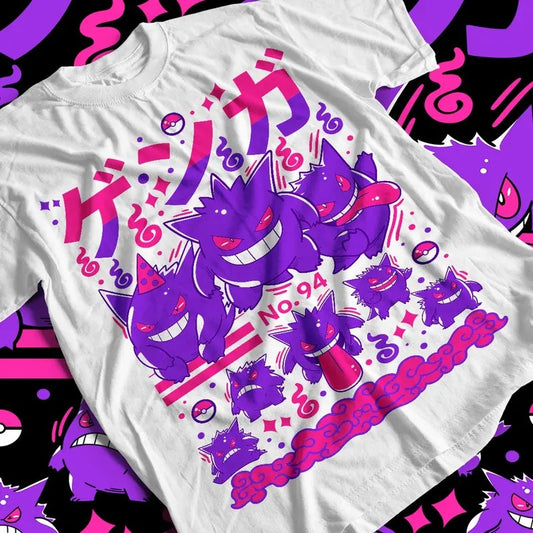 Pokem0n Gengar T-Shirt Anime Manga Gengar, Anime Manga Shirt Anime Shirt Anime Lovers Shirt Round Neck Cotton
