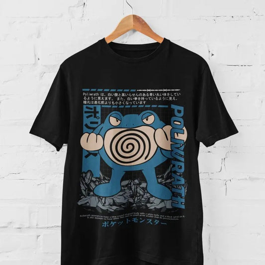 Poli Wrath Pocket Monsters Retro Art Graphic Tee Anime T-shirt Gift Idea Present For Him For Her