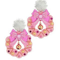 Pom Pom Christmas Wreath Earrings T-Shirts, Hoodie, Sweatshirt | CoreVibeTees.com
