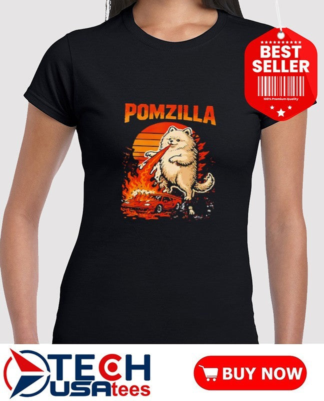 Pomzilla Pomeranian dog monster pom dog lover shirt
