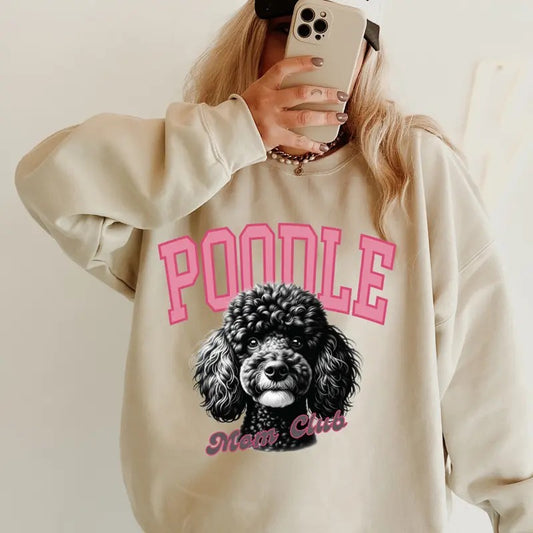Poodle Mom Club Sweatshirt ~ Sweatshirt Unisex Apparel Relaxed Fit Printed in the USA Clothing Womenswear Casual and Comfortable