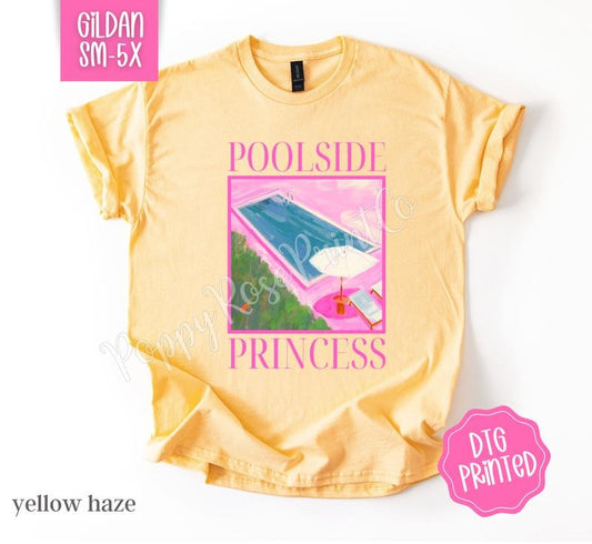Poolside Princess Gildan Tshirt , Summer Tee, Cute Women's Shirt, Gift For Her