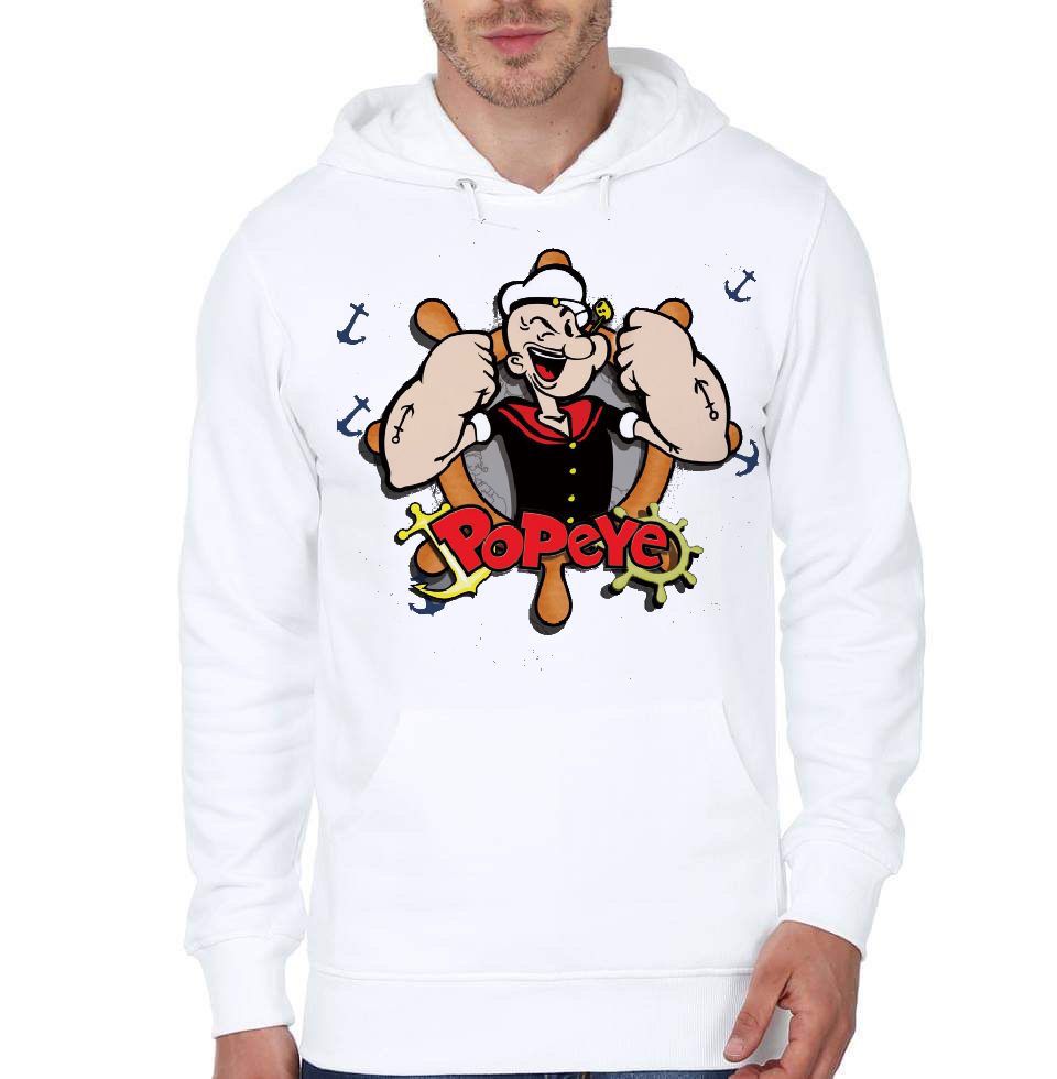 Popeye White Hoodie T-Shirts, Sweatshirt | CoreVibeTees.com