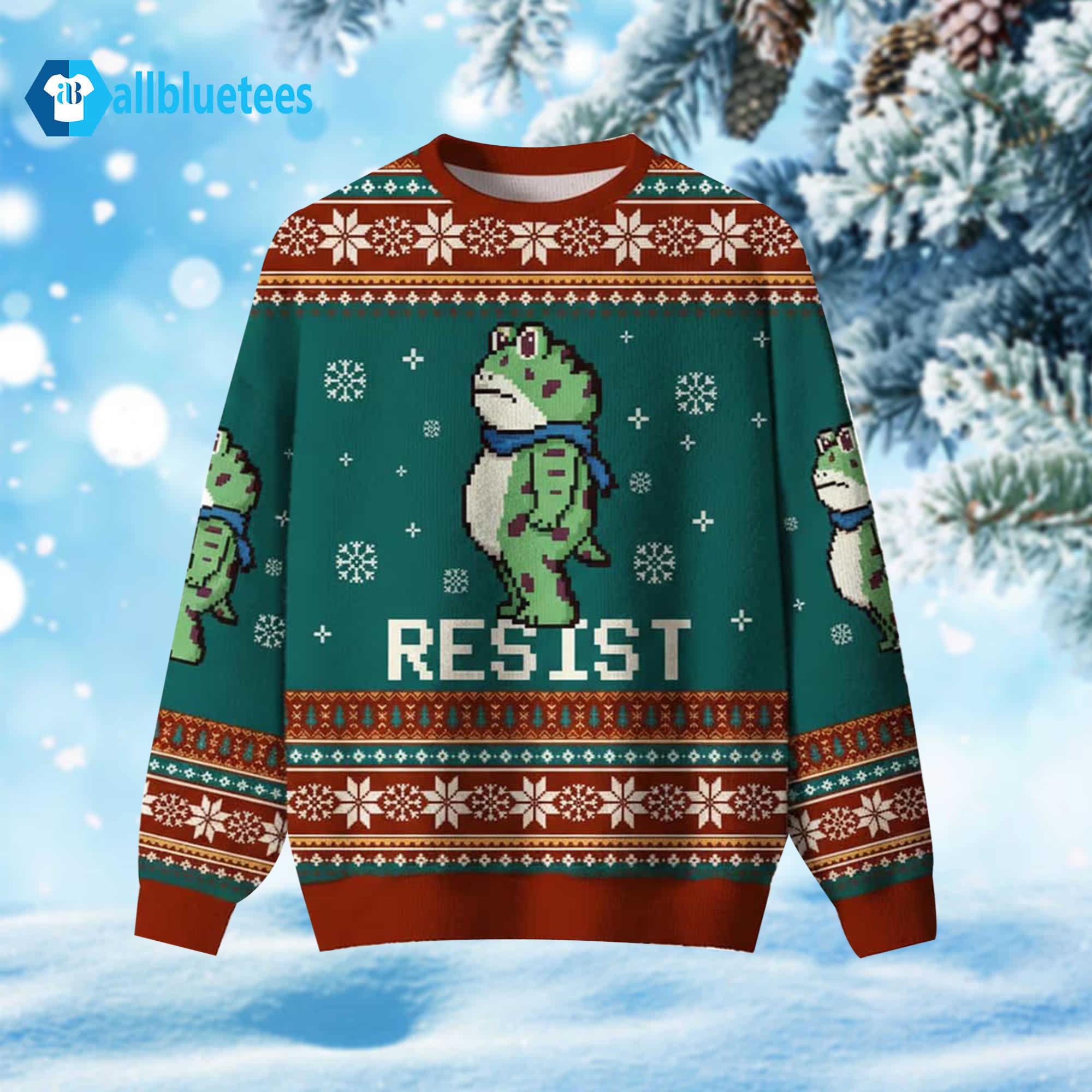 Portland Frog Resist Ugly Christmas Sweater
