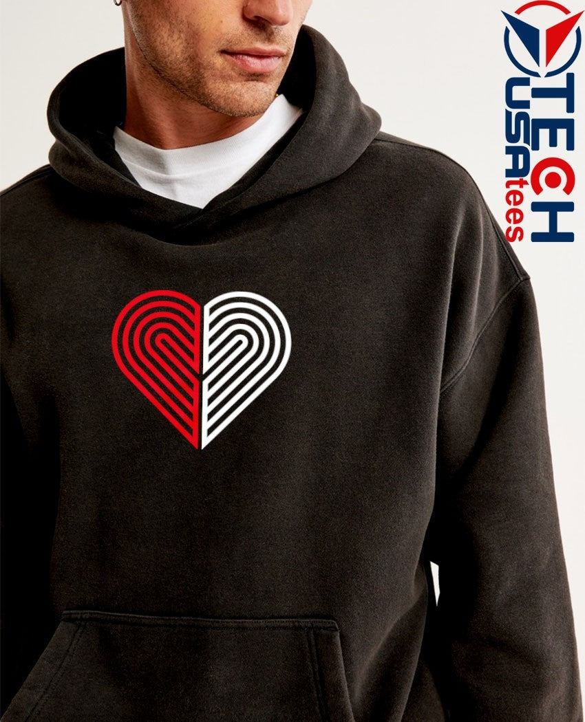 Portland Love Portland Trail Blazers Basketball heart shirt