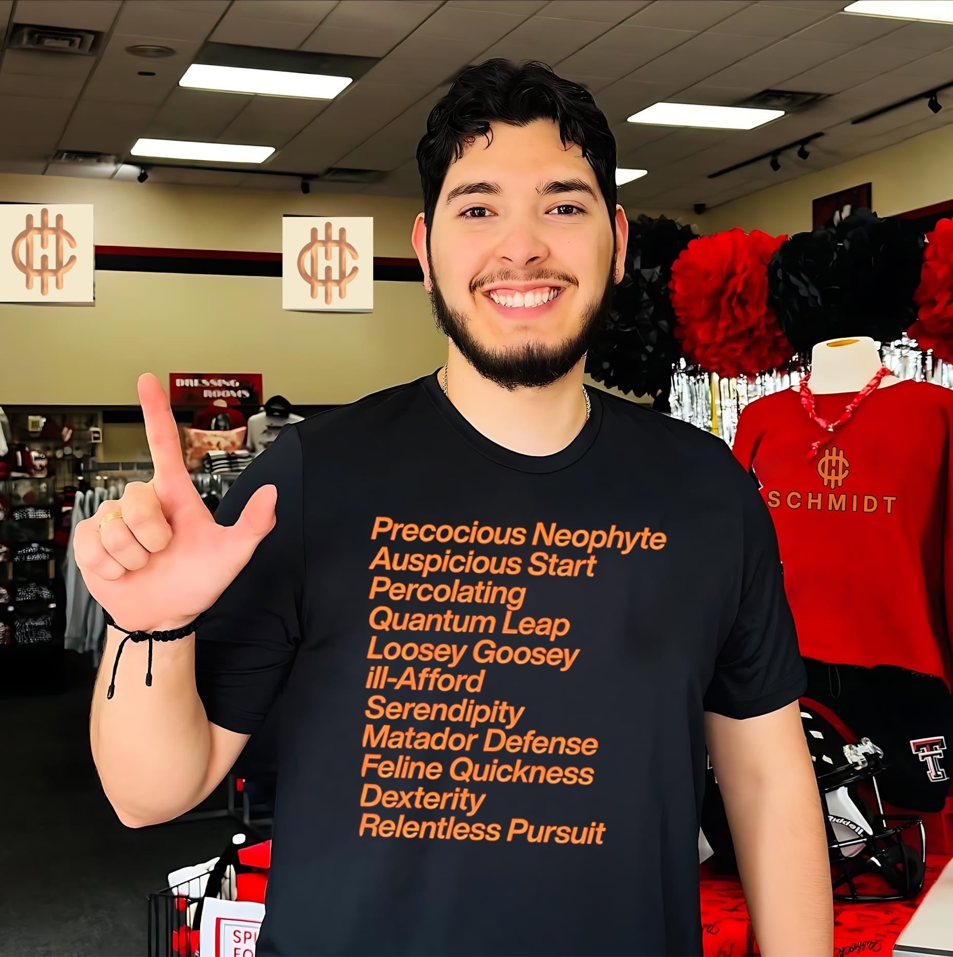 Precocious neophyte auspicious start simple text shirt
