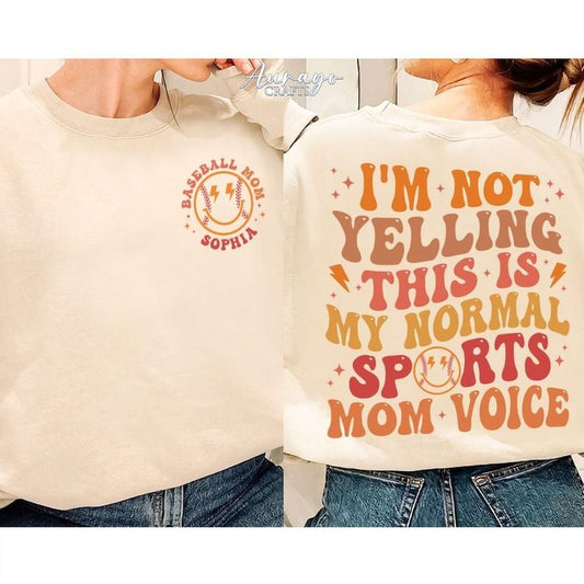 Premium  Baseball Mom Sweatshirt,Sports Mom Voice Shirt,Funny Baseball Mom Shirt,Game day Gift,Mother's Day Gifts,Baseball Season,Baseball Lover Gift