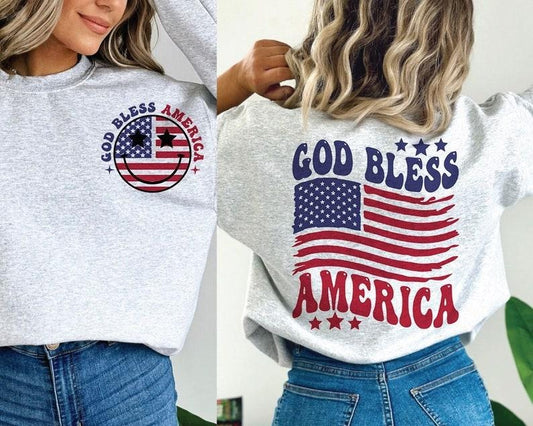 Premium  God Bless America , 4th of July , 4th of July Png, Independence Day , America sweatshirt
