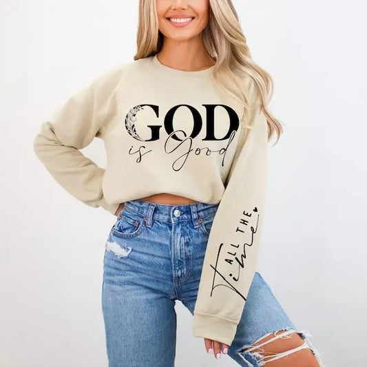 Premium  God is Good All The Time Sweatshirt, Aesthetic Christian Sweatshirt, God is Good Hoodie, Christian Gifts For Her, Trendy God Sweatshirt